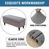 Lussenwert Ottoman Cover Rectangle, Stretch Jacquard Storage Ottoman Cover Rectangle