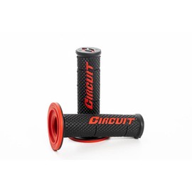 Circuit Equipment - Circuit V Motorcycle Handlebar Grips - Durable Non-Slip Rubber for Superior Comfort and Control - High Performance for All Terrains - Black/Red Design
