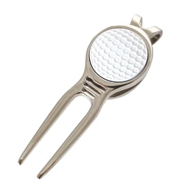 divot tool white golf ball white golf ball green fork & golf ball marker set