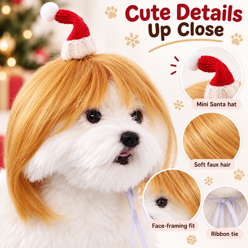 Pet Wig for Cats & Dogs – DIY-Trimmable Curly or