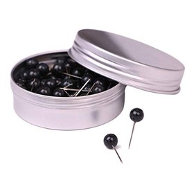 Tupalizy 100PCS 1/4 Inch Small Round Head Map Tacks Pins for Home Office Bulletin Cork Board Use and DIY Craft Project (Black)