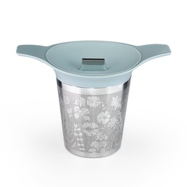 Tea Basket for Loose Tea Brew Tea Strainer Basket Loose Leaf Tea Strainers for loose Tea Single Cup Tea Steeper Stainless Steel Tea Infuser Mesh Strainer with Large Capacity with lid (Light Grey)