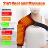 Heated Shoulder Brace with Massager Portable Electric Heating Pad for