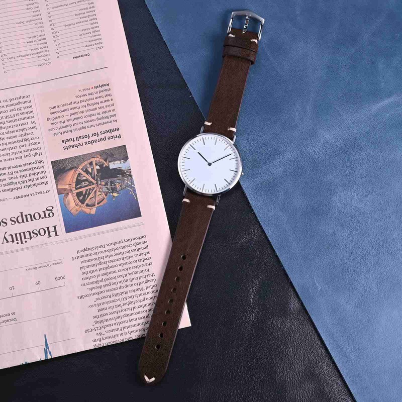 BISONSTRAP Watch Band, Military Style, Italian Leather, Replacement Strap, Quick