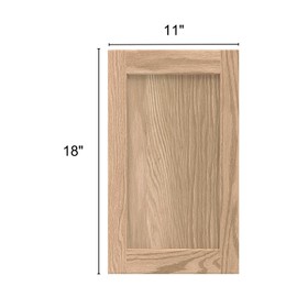 ONESTOCK 11W x 18H Unfinished Oak Kitchen Cabinet Door Replacement, Shaker Style