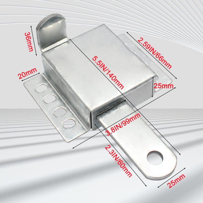 Wawory Galvanized Steel Slide Lock Locking Latch,Heavy Duty Deadlock,Durable Garage