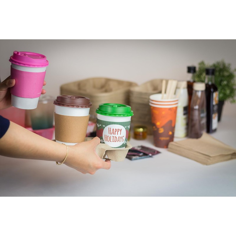 Karat C5001 Molded Fiber 2 Cup Holder for 8oz to