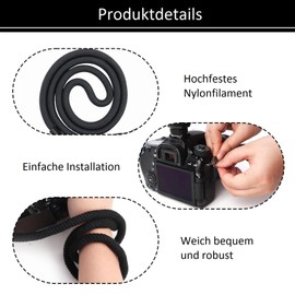 Voarge Camera Carrying Strap, Climbing Rope, Neck Strap, Shoulder Strap, for Carrying a Camera from Various Manufacturers, black