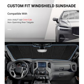 Pigenius Window Sun Shade Full Set for Ford F-150 Crew Cab 2021-2025, Non-Openning Rear Tailgate - AstraGuard
