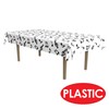 Beistle 57927 Musical Notes Tablecover, white/black