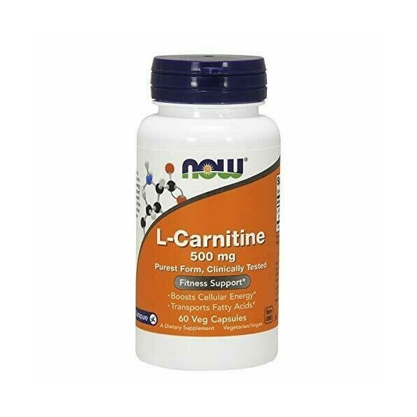 NOW Supplements, L-Carnitine 500mg, Purest Form, Amino Acid, Fitness Support*...