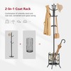 Tajsoon Coat Rack Freestanding with Umbrella Holder,Hangers Stand with 16