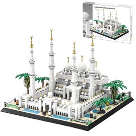 Sheikh Zayed Grand Mosque Building Blocks Set, 1463PCS Architecture Model Kit, World Landmark Collectible Display Building Set for Home Décor