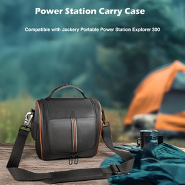 EUGOOCX Portable Power Station Carry Bag Compatible with Jackery Explorer 300, Travel Protective Case with Window Design for Camping, Hiking, Home Use