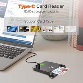 ZOWEETEK CAC Reader USB C, lector de tarjetas CAC militar, DOD militar USB de acceso común CAC, compatible con Windows 10/11, Mac OS 10.15 y Linux (tipo C)