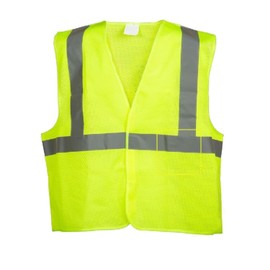 Classic High Visibility Hi Vis Safety Vest - Fluorescent - 100% Poly Knit (Medium, Fluorescent Yellow)