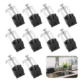 Sink Clips for Stainless Steel Built-in Sinks Undermount Sink Clips Set of 10 Sink Bow Mounting Brackets Sink Bow Adjustable Suitable for Laundry Rooms, Kitchen Sinks, Shower Rooms