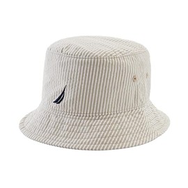 Nautica Men's Seersucker Bucket Hat, Twill Chino, Large