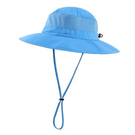 Connectyle UPF 50+ Flap Cap for Toddlers and Kids, Summer, Wide Brim Safari Hat, Sun Hat, aqua blue