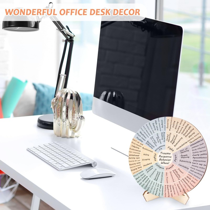 Trauma Response Behavior Wheel Therapy Office Desk Decor Double-Side Mental