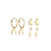Elli Women's Creole Earrings Set Astro Moon Star Lightning in