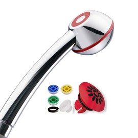 AquaClic SwissClima Vitalite Top Shower Head Powerful for More Pressure, e.g. Instantaneous Water Heater and Less Water: Limescale Free Hand Shower, Rain Jet Attachment, 3 Reducers, SwissMade