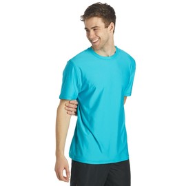 Sporti S/S UPF 50+ - Camisa de natación de ajuste relajado para hombre, cómodas camisas de protección contra erupciones para hombre, Azul océano, Small