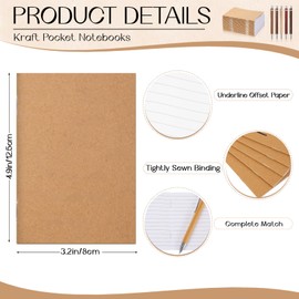 Kisston 50 Sets Mini Pocket Notebook with Pens Bulk Small Memo Notepad with Bamboo Pens Employee Appreciation Gifts for Employee Coworker Team Christmas Gifts(Retro Colors)