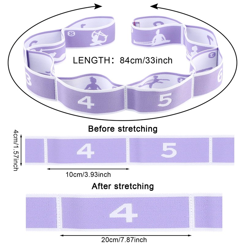 Stretching Strap, Multi-Loop Elastic Yoga Stretch Strap Flexible Stretch Resistance