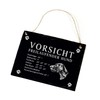 German Wirehaired Sign Slate Engraving - Caution Freilaufender Hund -