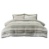 Bedsure Queen Comforter Set 7 Pieces, Olive Green Striped Bedding