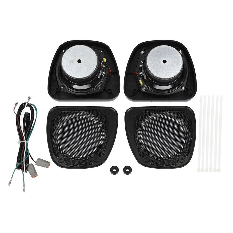 XFMT Black Audio Fairing Lower Speaker Kit Compatible with Harley