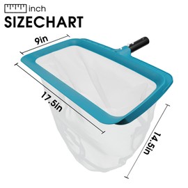 POOLWHALE Professional Pool Skimmer Net, Upgraded Extra Wide Scoop Edge, Swimming Leaf Rake with Ultra Fine Mesh Deep Nylon Net Bag - Pool Nets for Cleaning Leaves, Debris (Not Pole)