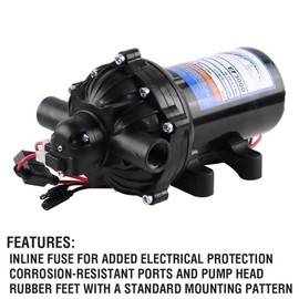 Everflo FBA_EF-3000-BOX EF3000 Diaphragm/Demand Water Transfer Pump 3.0 GPM 12V Volt 60 psi