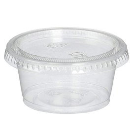 Reditainer Plastic Disposable Portion Souffle Cup with Lids, 100 Count (Pack of 1), White, 0.01 gallons