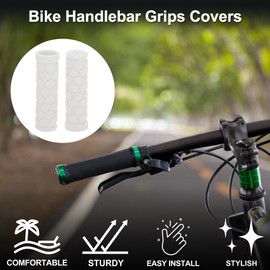 TUCKBOLD Bike Handlebar Grips Covers 102mm Long Lightweight | Bicycle End Grips Protector White 1 Pair