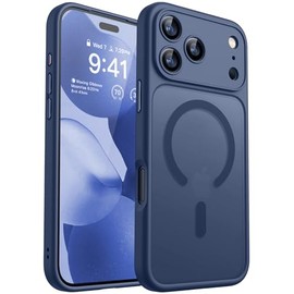 CANSHN Funda magnética compatible con iPhone 17 Pro, mejorada [protección completa de la cámara] [compatible con Magsafe] [mate translúcido] funda protectora a prueba de golpes de 6.3 pulgadas, color