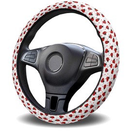 Zadaling Steering Wheel Covers Cartoon Ladybug Pattern,Elastic Sponge Skidproof Steering Wheel Protective Cover,Car Accessories for Vehicles,Sedans,SUVs,Vans,Trucks