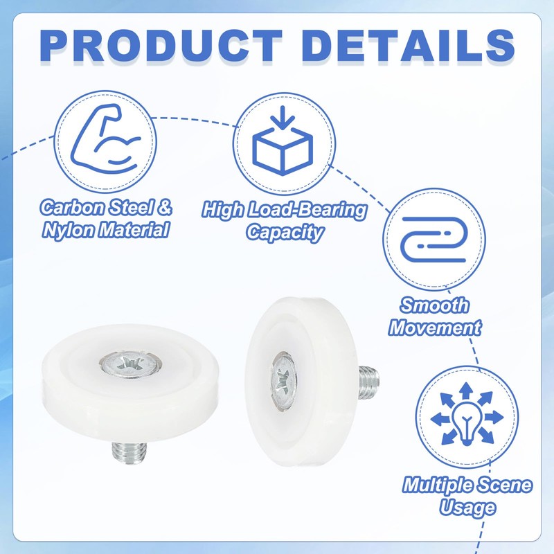 sourcing map 29 mm Drawer Rollers Wheel Cabinet Positioning Sliding