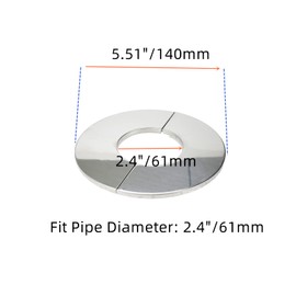 Tsnamay Wall Split Flange, Stainless Steel Round Escutcheon Plate for 2.4"/61mm Diameter Pipe, Pack of 4