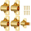 Morningro 4 Pcs Outside Mount Curtain Rod Bracket 3/8" Brass