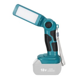 YEX-BUR 12W 1000LM LED Flashlight Work Light Powered by Makita 18V Lithium Ion Batteries BL1850 BL1830, Jobsite Handheld Spotlight Desk Lamp with 5V 2.1A USB Port, 90 Degree Pivoting Head