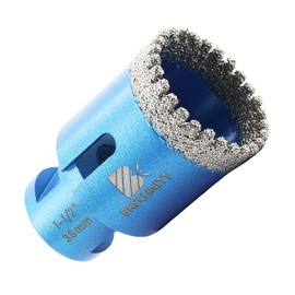 1-1/2 Inch Diamond Core Drill Bit for Porcelain Tile Ceramic Marble Granite Drilling,BRSCHNITT 1pc Vacuum Brazed Diamond Hole Saw with 5/8-11 Thread