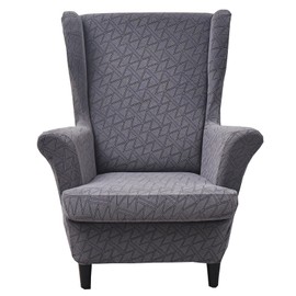 CRFATOP Jacquard Wing Chair Slipcovers 2 Piece Stretch Wingback Chair Cover Spandex Wing Back Armchair Covers Furniture Protector with Elastic Bottom for Living Room Bedroom Wingback Chair,10