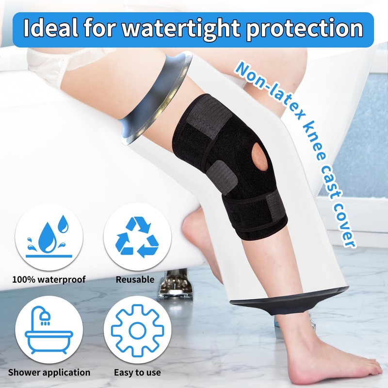 Knee Cast Cover for Shower Large Size, KT1180-L Waterproof Knee