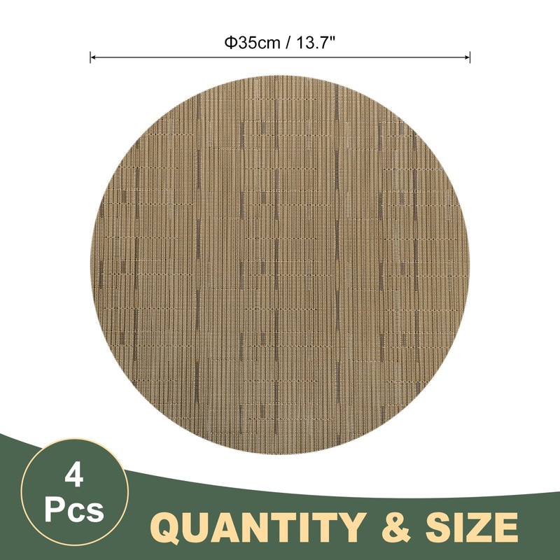 sourcing map 4 Pcs Placemats, 13.7 Inch PVC Placemats Round