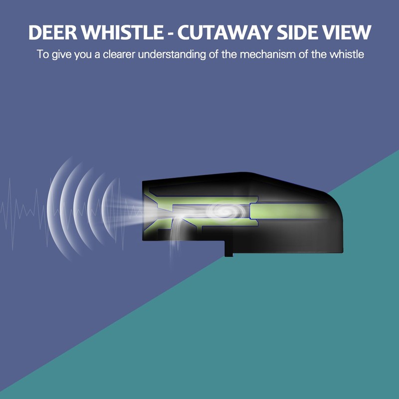 CITKOU 8Pcs Deer Whistles for Car Dual Construction Black