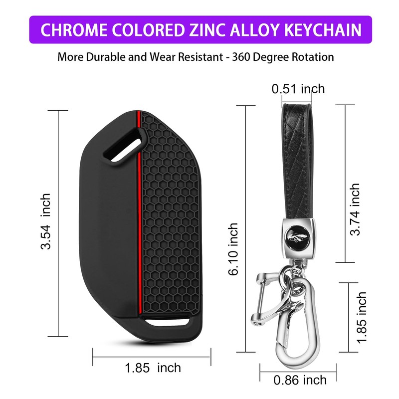 QBUC for 2PCS Kia Key Fob Cover with Keychain Soft