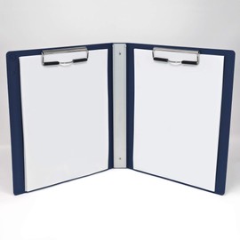 Carstens Heavy Duty Book Style Clipboard with Cover, 2 Clips – Navy Blue