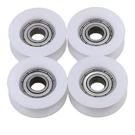 Pack of 4 round groove rollers, nylon, U-groove roller, ball bearing (6 x 21 x 7 mm (4 pieces)
